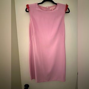 Barely worn Ted Baker London pink Embellished capped shoulder Mini Dress Size 2